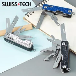 SWISS TECH 9 In 1 Multitool Folding Unpacking Knife Scissors Screwdriver Saw Sharp Cutter Outdoor Camping Survive EDC Tool