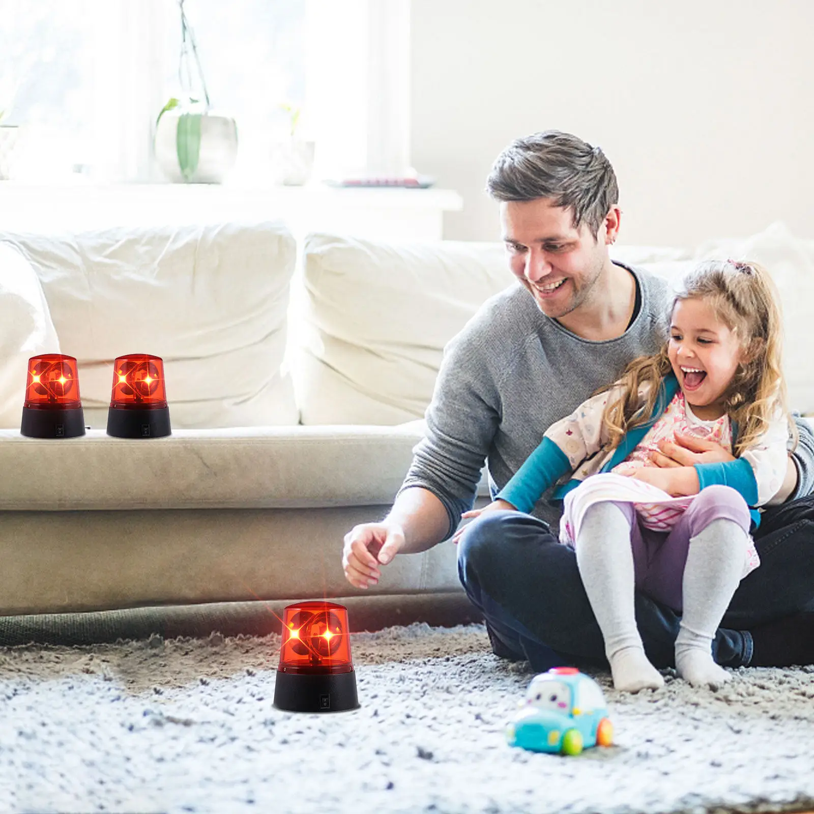 Compact LED Warning Light with Long Life Plastic Build - Ideal Decoration and Gift for 's Playtime Fun