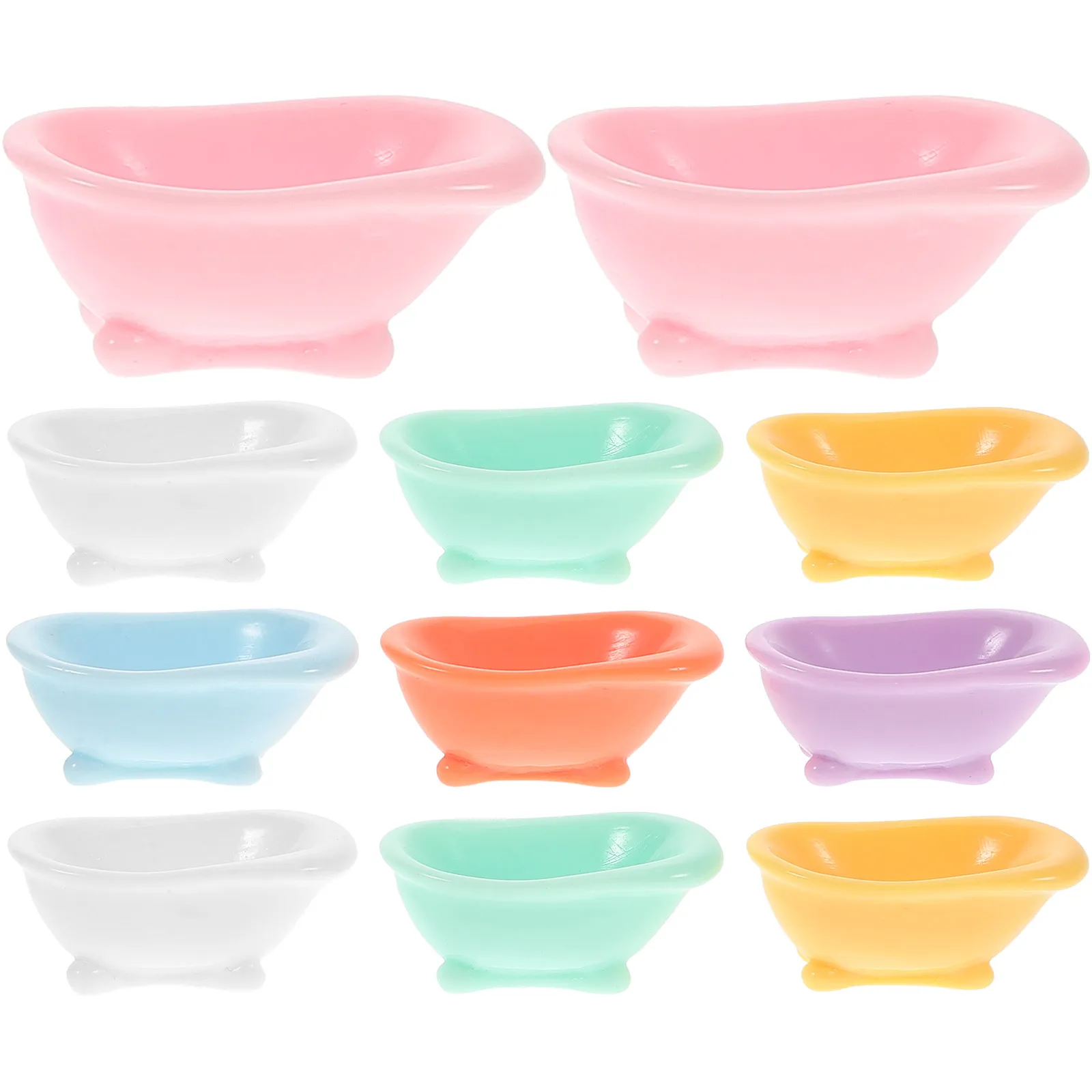 

12Pcs Miniature Dollhouse Bathtub Set Realistic 3D Simulation Small Tub for Bathroom Decoration DIY Arrangement Home Office Desk