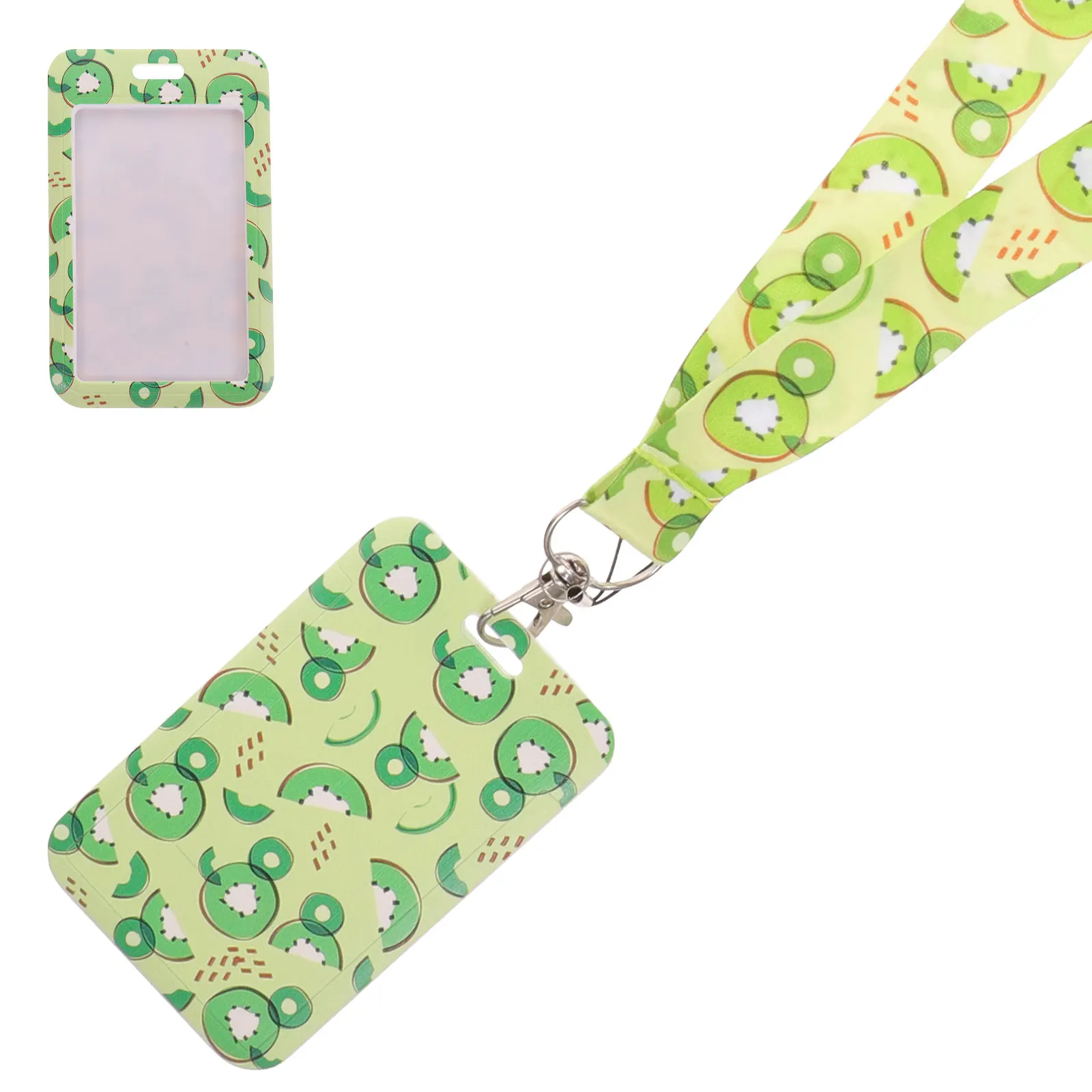 

Clear Plastic ID Badge Holder Anti-scratch Case for Bus Cards Lanyard Detachable Student Teacher Card Sleeve School Office Use