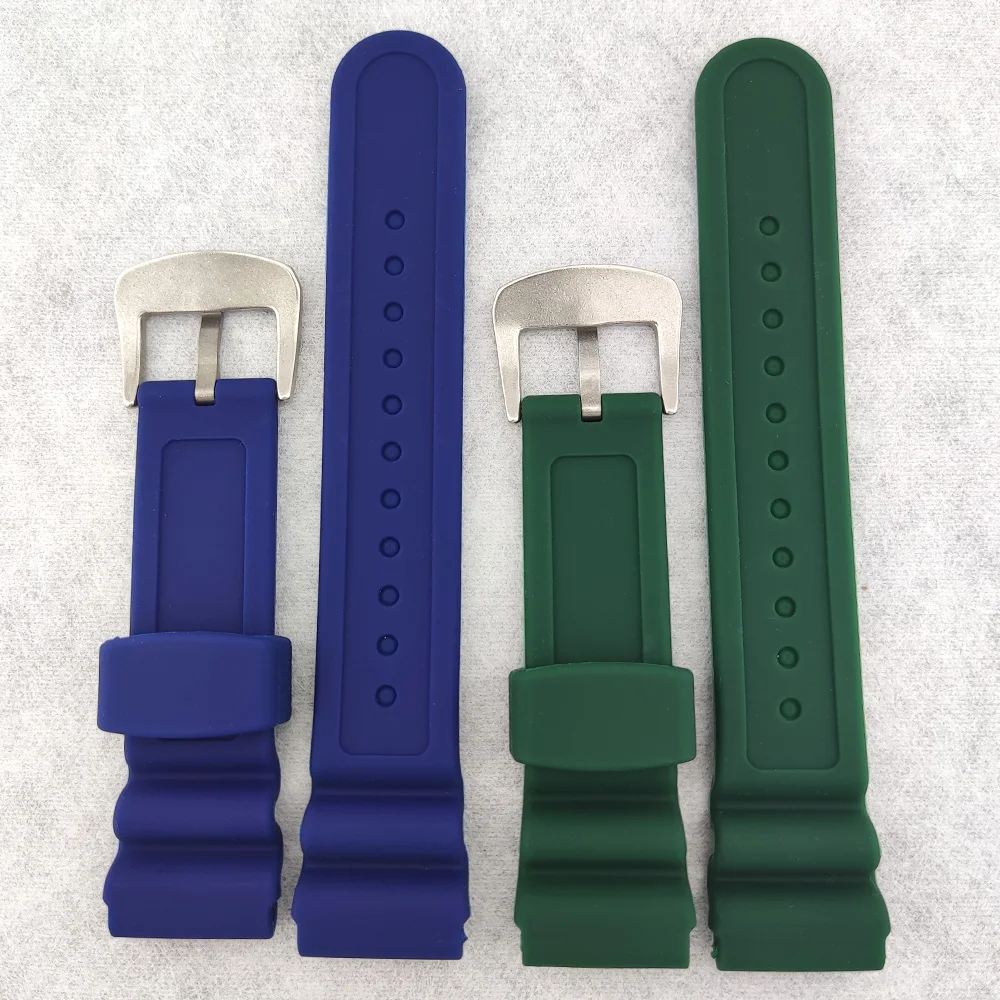 Correa Universal para reloj, correa de goma de silicona para NH35/NH36, funda de reloj abulón, 22mm, 22mm