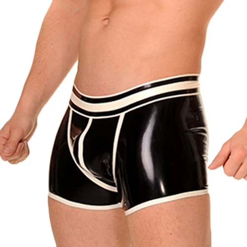 

Latex Rubber Black&white Masquerade Underwear fashion Handsome Shorts Sports pants