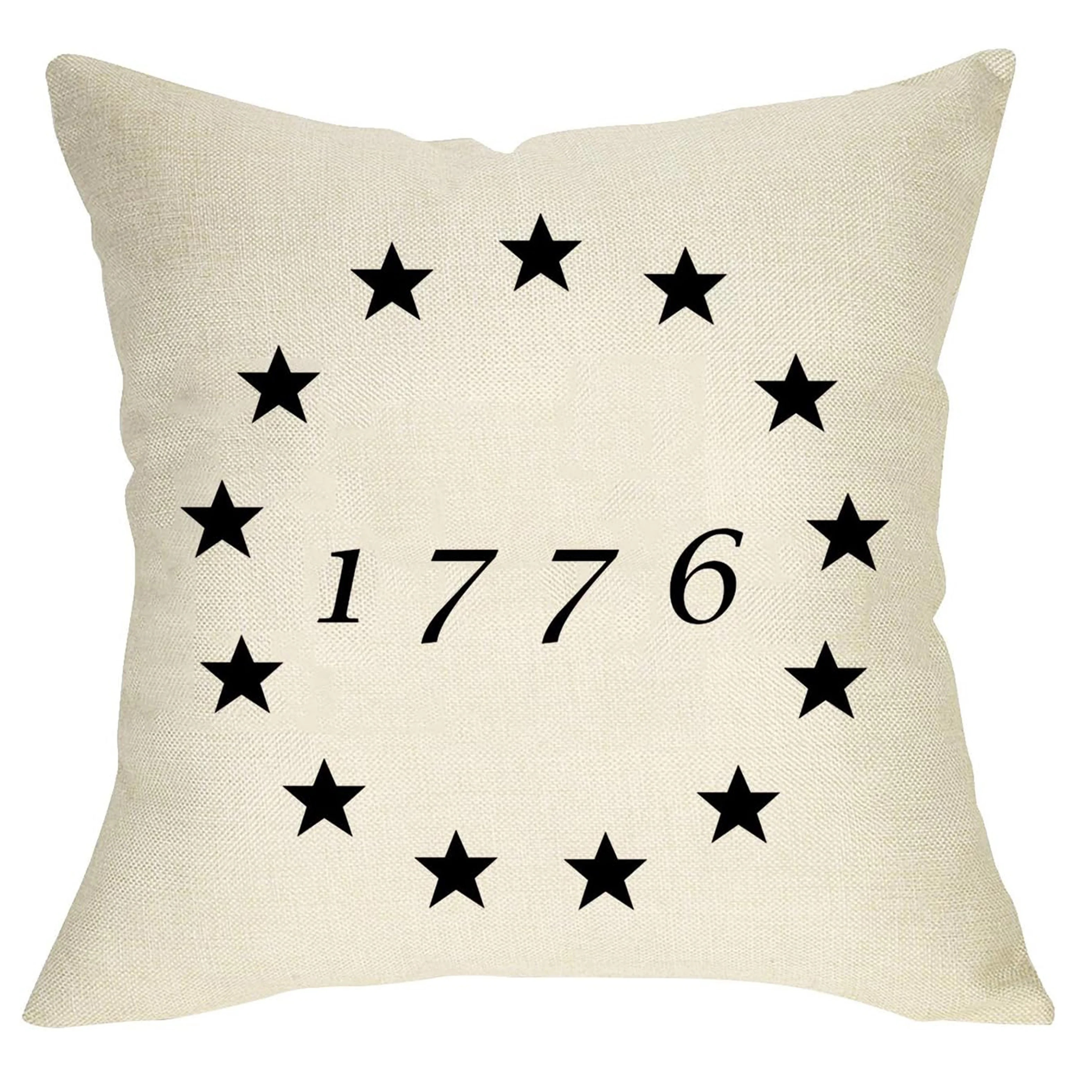 1pc USA 1776 Patriotic Throw Pillow Cover - Vintage Flag Cushion Case Suitable For Sofa Couch Bed Decor Reversible 45x45cm
