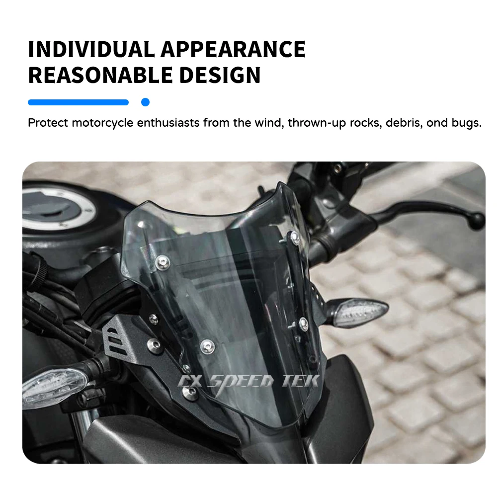 MK For YAMAHA MT15 MT125 125 Mt15 Motorcycle Accessories Windshield Windscreen MT 15  Acrylic Deflector Kit 2019-2022