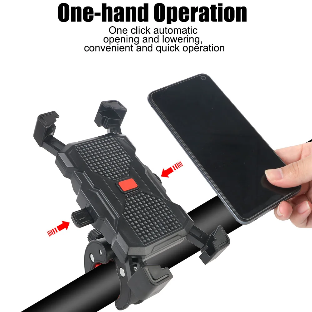 For iPhone Samsung Huawei Bicycle Motorcycle Phone Holder Automatic Lock Support 360° Rotating GPS Navigation Support Adjustable