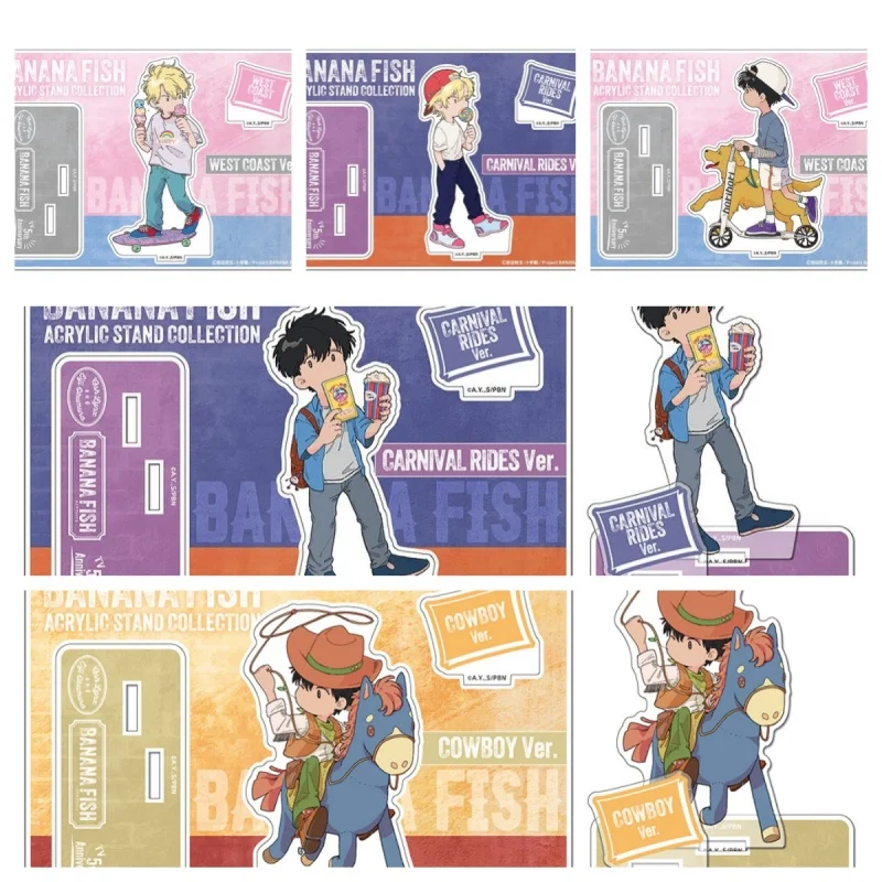 

Anime Banana Fish Hot Couple Plate Decoration Originality Double holes double plugs cute cartoon style HD Acrylic stand standing