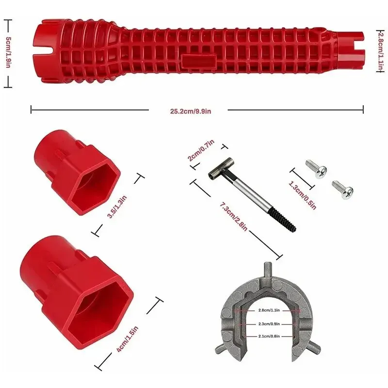 8 In 1/5 In 1 Flume Wrench Sink Faucet Plumbing Tools Wrench 8 In 1 Multifunctional Key Repair Plumbing Wrench Tool