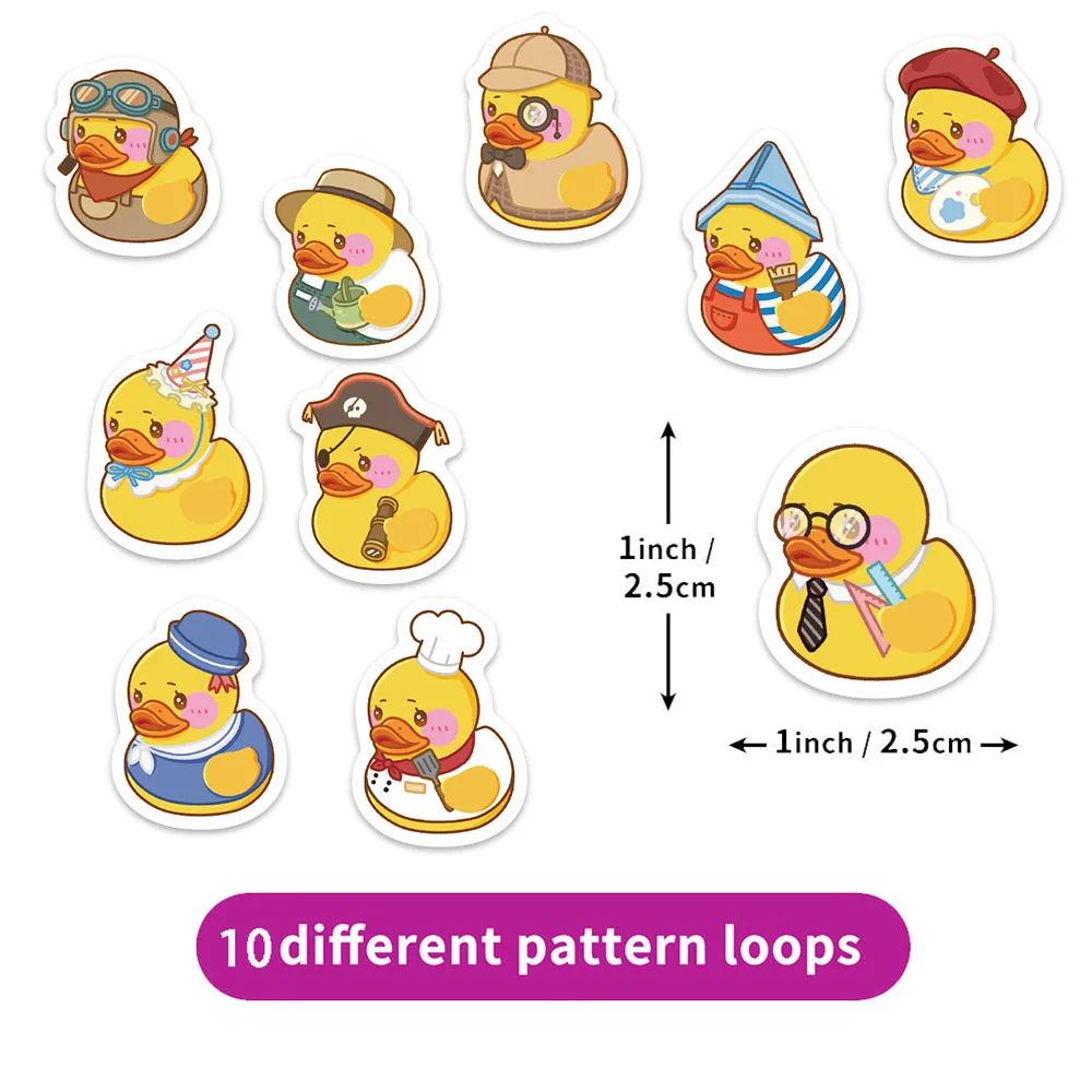 500PCS Rubber Cartoon Yellow Duck Small Pattern Decorative Roll Stickers, Computer Envelope Stickers