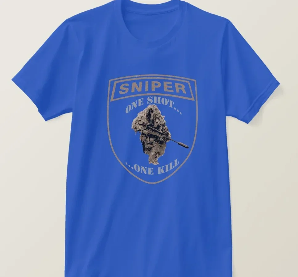 One Shot One Kill Specia Force Sniper T-Shirt 100% Cotton O-Neck Summer Short Sleeve Casual Mens T-shirt Size S-3XL