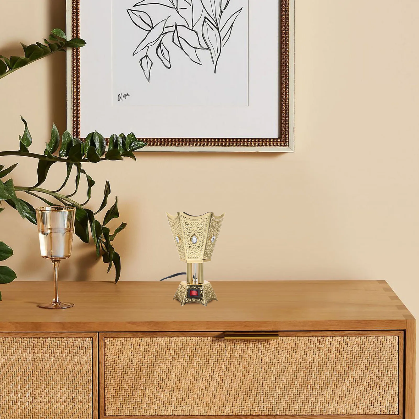 

Electric Incense Burner Plug-in Desktop Retro Censer Burner Table Centerpiece Home Decoration Us Plug Censer Holder