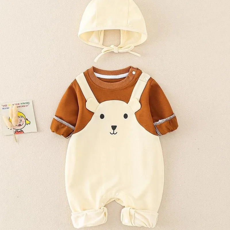 2023 Baby Fall Clothes Baby Outing Clothes Cotton Leisure sSuit Soft Newborn Onesie Suit