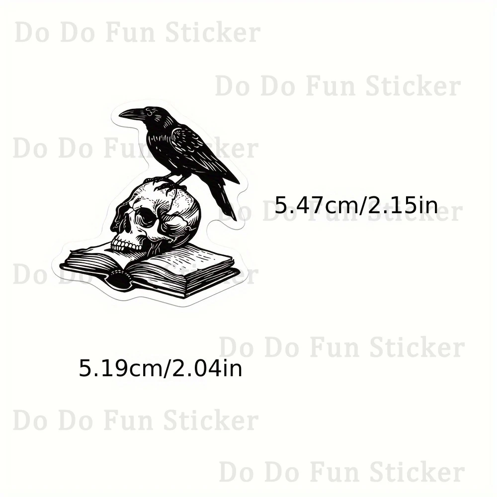 50PCS Mysterious Dark Crow Stickers Waterproof PVC Personalized Cool Bird Decoration Book Laptop Suitcase Water Cup Phone