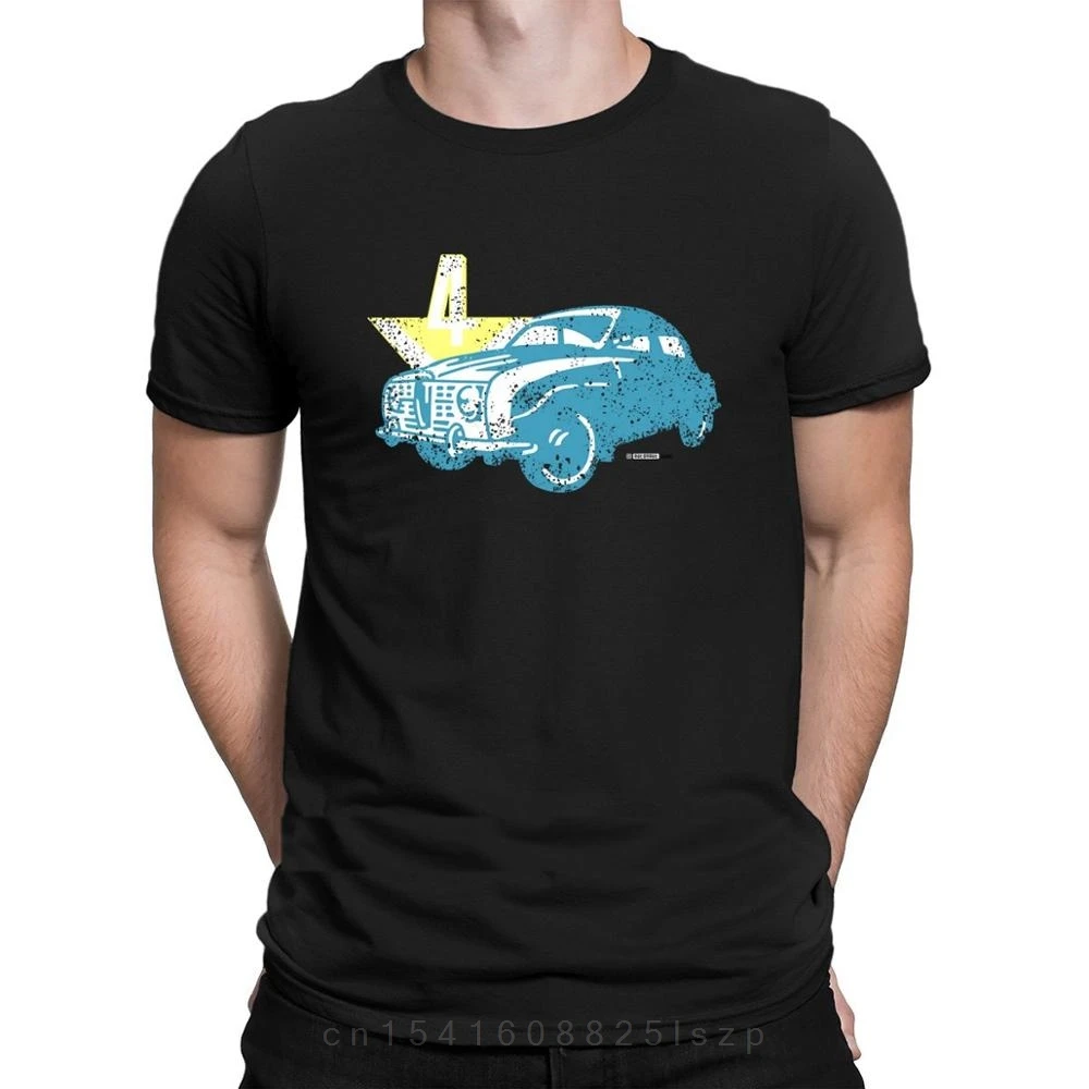 Distressed Saab 96 V4 Autonautcom T shirt Top Quality O Neck Create T Shirt For Men Great Formal Summer Style Anlarach Fun