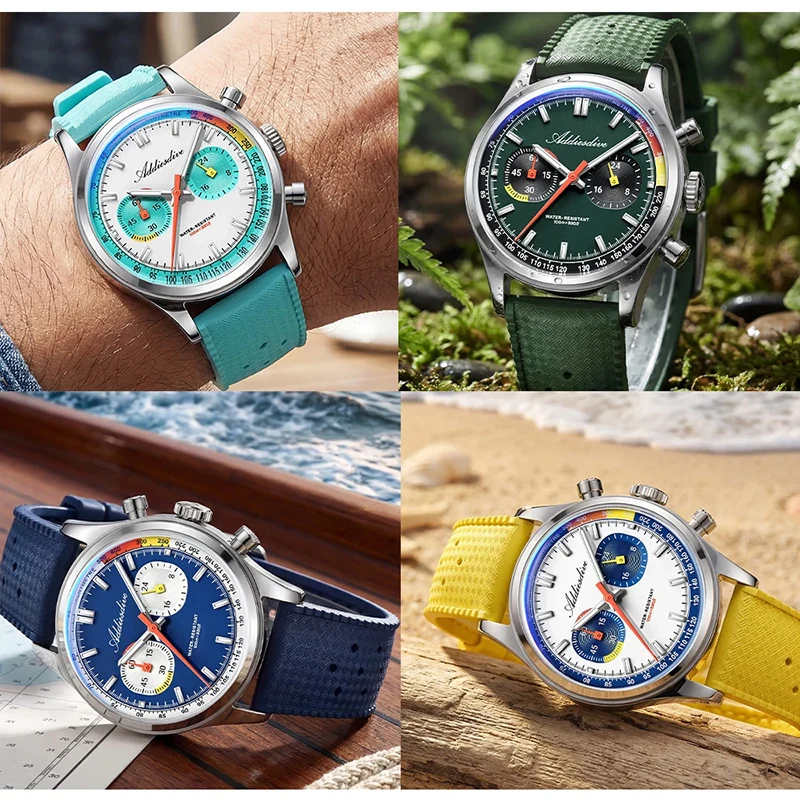Guilloché Dial Watch - ADDIESDIVE Chronograaf Quartz Horloges Voor Mannen