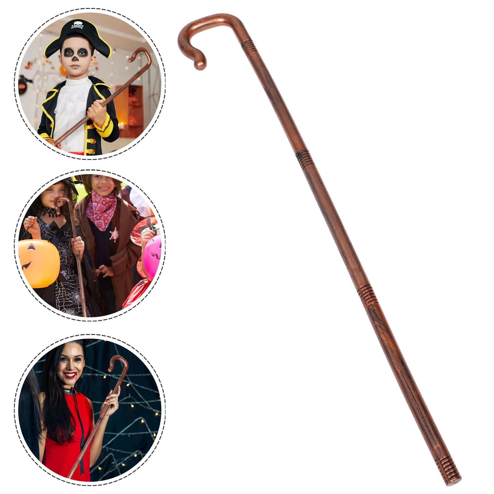 

Halloween Party Staff Plastic Cane Prop for Cosplay Wizard Costume Accessory Shepherd Stick Staff for Halloween