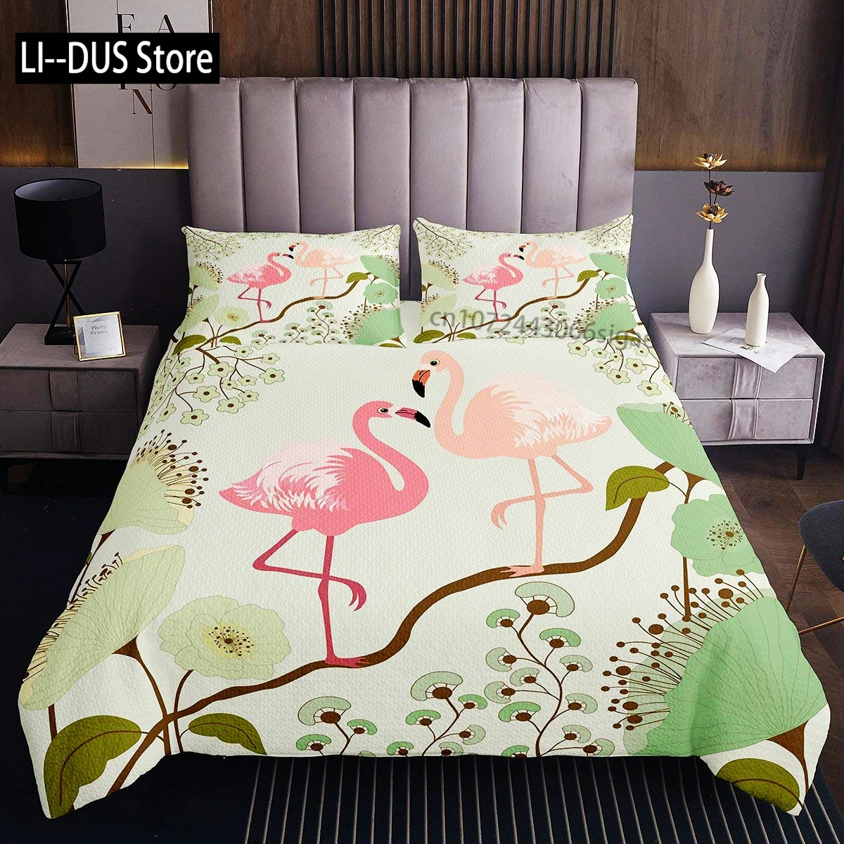 غطاء لحاف على شكل حيوان الطوقان فلامنغو، طقم سرير كوين للأطفال والبنات والأولاد وغرفة نوم الأطفال، غطاء لحاف طقم سرير وردي جرلي #2