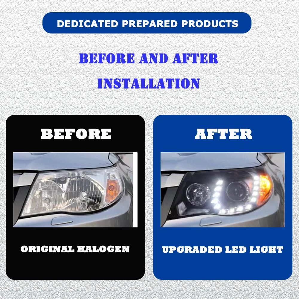 LED HeadLights For SUBARU Forester 08-12 New Style Full Led DRL Car Head Lamp Assembly Signal Accessories Modified Lamp