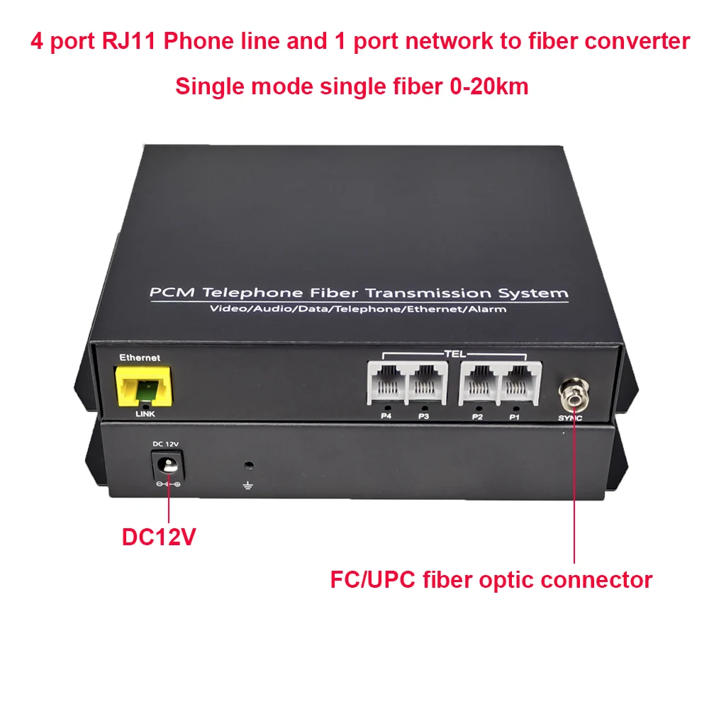 

2025 hot sale Voice Multiplexer Fxs/fxo To Fiber Optic Converter 4 Channel PCM Telephone Over Fiber Converter Fax RJ11 POTS Fib