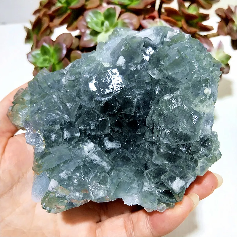 Natural Stones Green Blue Band Effect Fluorite Crystal Clusters Paragenesis Meditation Energy Feng Shui Crystal Room Ornament