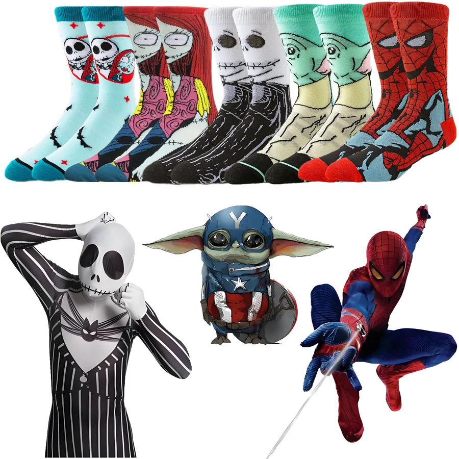 1/5Pairs Potdemiel الرجال النساء العصرية الجدة الكرتون أنيمي الجوارب الهيب هوب الشارع موضة عادية قصيرة قارب الجوارب غير مرئية #1