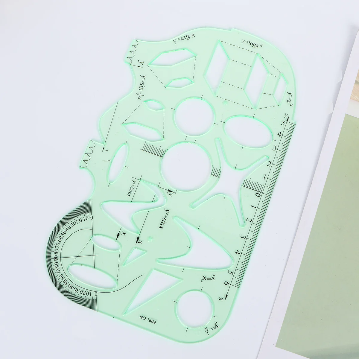 

11 pcs Drawing Template Set Green Transparent Geometric Shapes For Drafting Design Architecture School Office Use Painting Aid