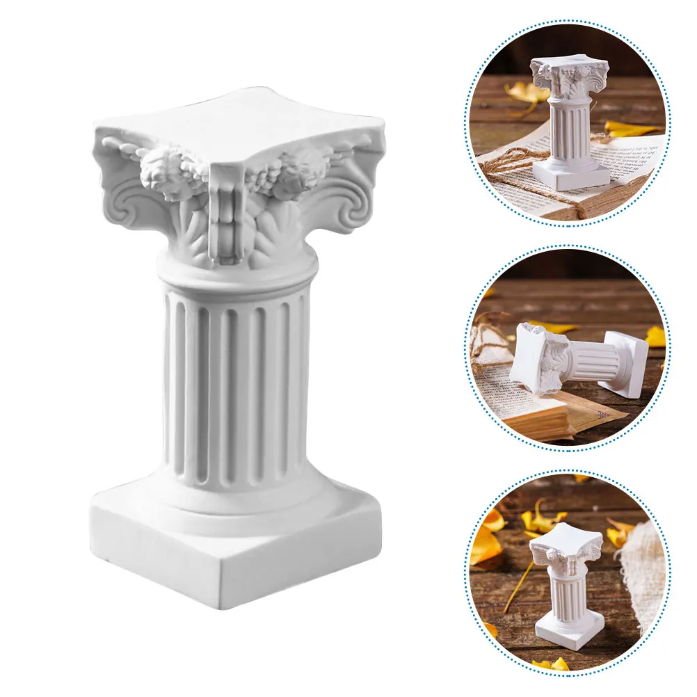 

1pcs Style Roman Column Holder Resin Statuette Home Desktop Ornament Gift Roman Candlestick Tiny Stand Tea