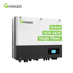 Growatt SPH6000 6.0kW Hybrid Solar PV Inverter Home Battery Storage LiFePO4  Single Phase 2 MPPT Solar Inverter