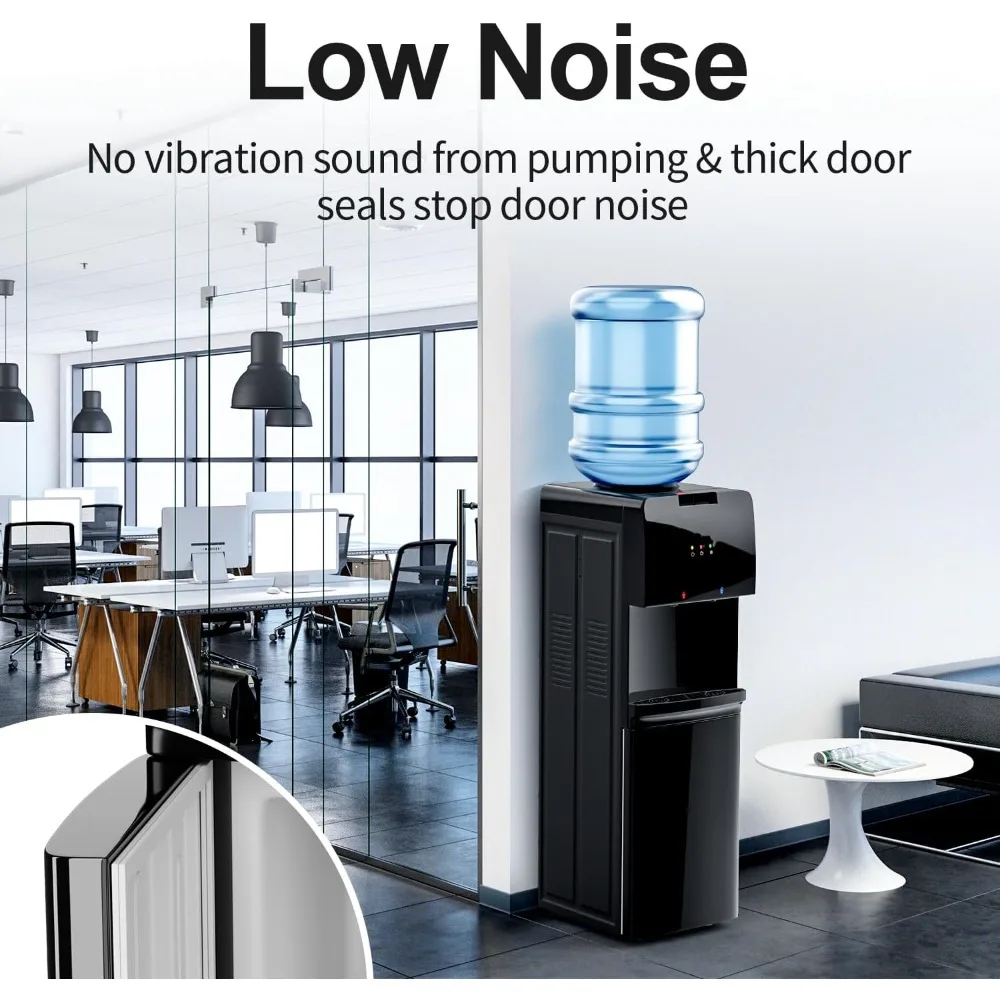 Top loading water cooler distributor -3 or 5 gallons of hot and cold water with child lock