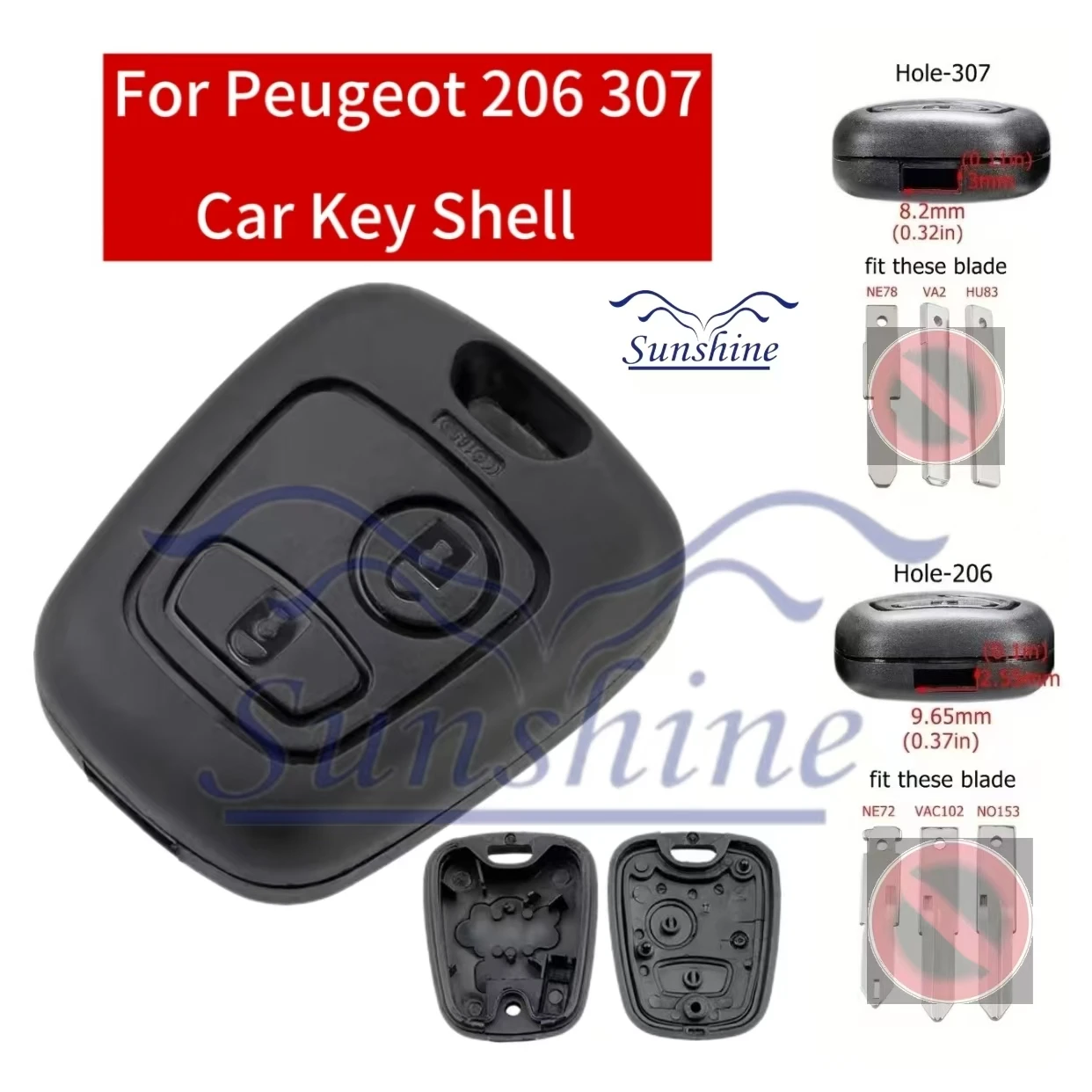 

Remote Car Key Fob Shell Case Replacement 2 Buttons For Peugeot 206 207 307 408 607 For Citroen C1 C2 C3 C4 For Xsara Picasso