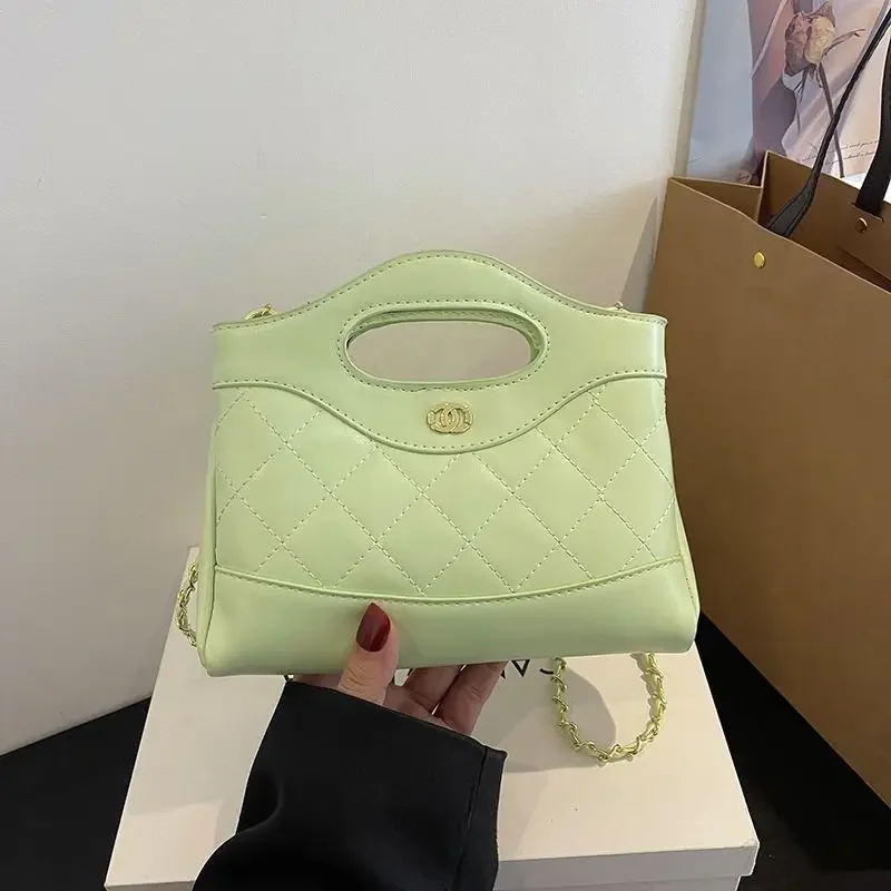 Xiaoxiangfeng Lingge-Bolso de mano con cadena para mujer, bandolera de un hombro, versátil y elegante, a la moda, novedad de 2024