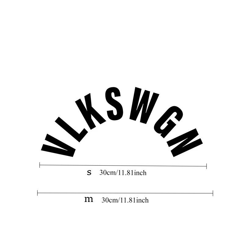 VLKSWGN rear wiper window car decal car sticker, German style vinyl text decorative sticker, suitable for truck, camper, RV