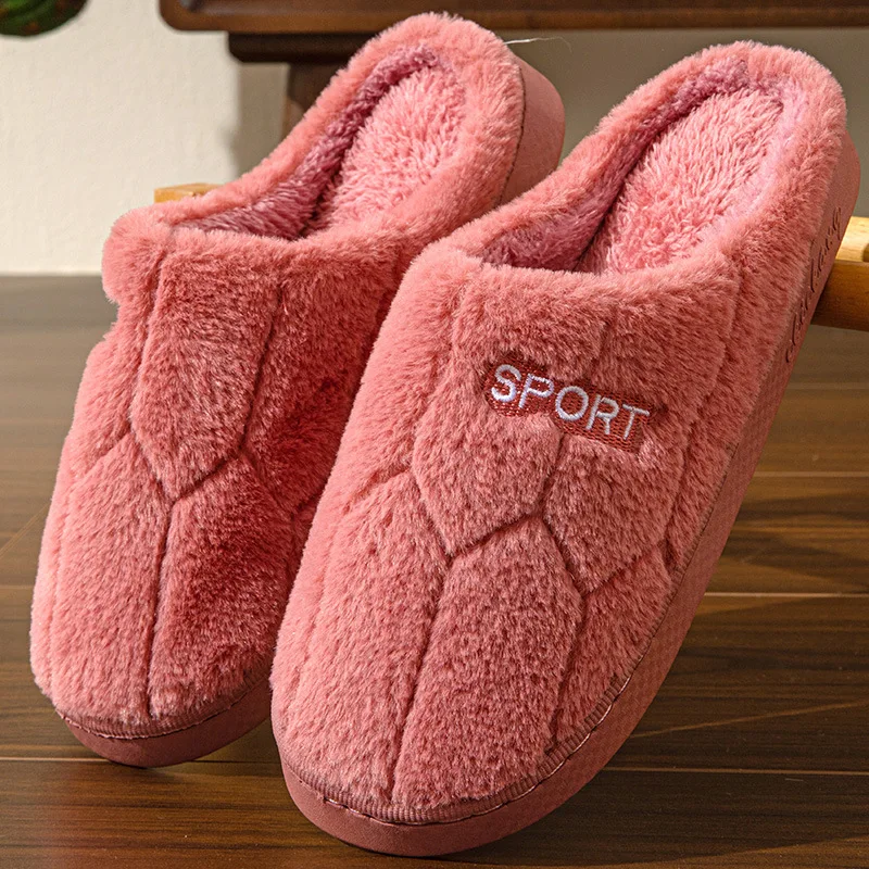 Winter Plush Soft Sole Home Slippers Women Comfortable Mute Non Slip Indoor Slides Woman Flat Heels warm Bedroom Slippers 2024