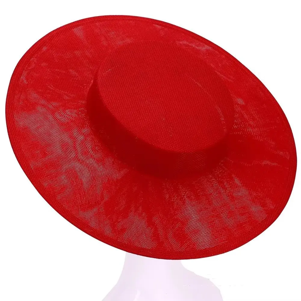 Retro Solid Color Fascinator Base Headpiece 33 CM Derby Hat Formal Hat Multiple Colors Mesh Hat Photography