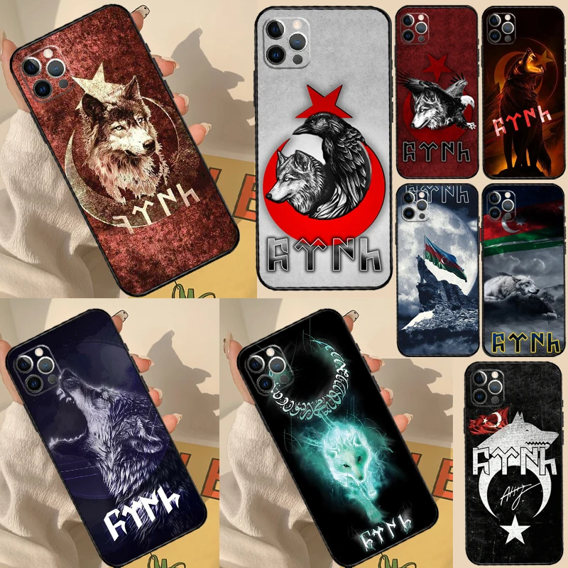 Lingua turca bozkurt lupo grigio Custodia per Oppo A58 A5 Pro A15 A16 A17 A57 A77 A94 A74 A54 A76 A96 A40 A60 A80 A18 A38 A78 A98