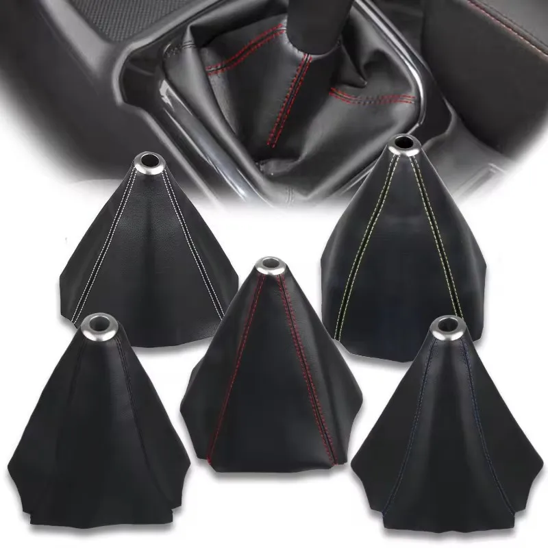 Multiple Styles 16mm Universal PU Leather Car Gear Shift Collars Auto Manual Stick Shifter Knob Boot Cover Gaiter Accessories