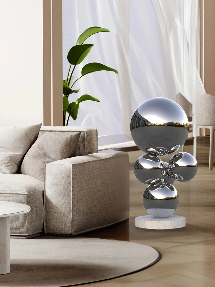 New ball combination living room large floor porch next to the high-end TV cabinet model room entrance cabinet decoration