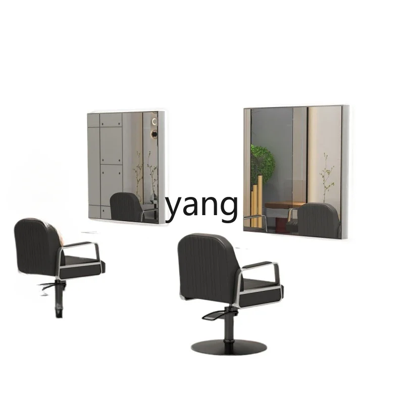 

XYY new barber shop mirror table special stainless steel single-sided wall-mounted mirror table for hair salon