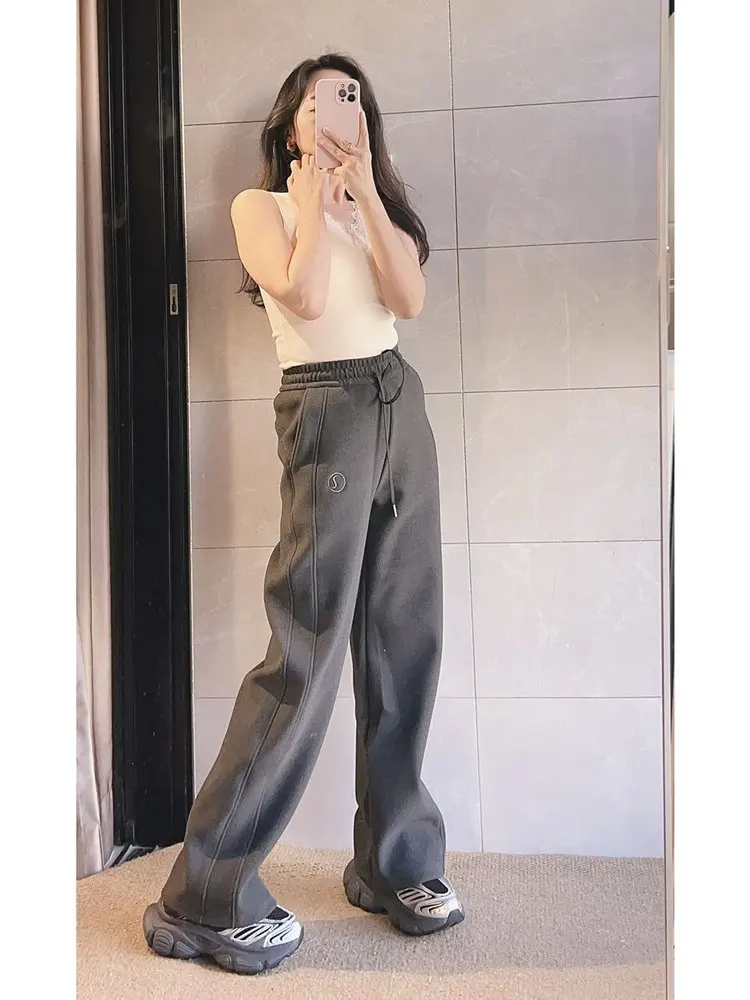 

Повседневные брюки Princ Barbara Home Simple Sle с вышитыми буквами, эластичной талией и ветрозащитной подкладкой