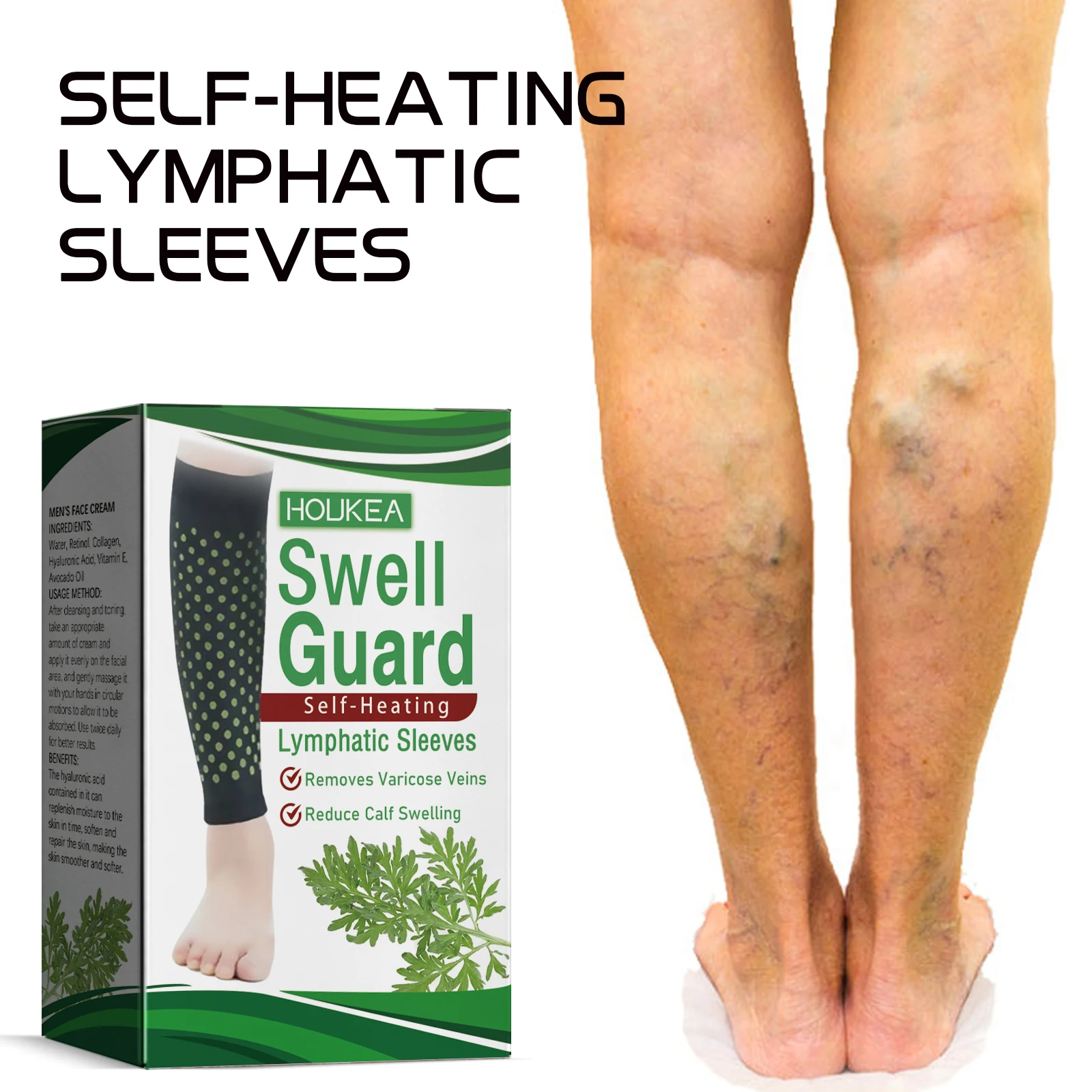 

1-4PCS Heating Leg Sleeves for Lymphatic Swelling Relief Vein Care Warm Compression Support to Soothe Blood Vessel Bumps