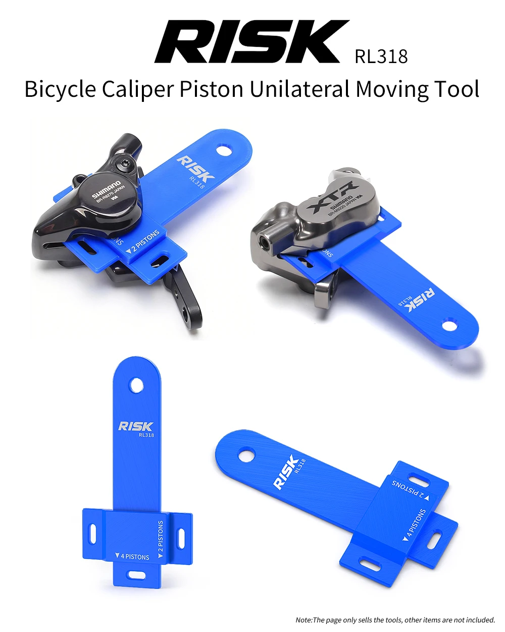RISK Fahrrad-Hydraulikbremsen-Kolbenwerkzeug MTB Rennrad Bremssattel-Spreizer Rückstellwerkzeug Bremsenreparatur-Set – Detail 1