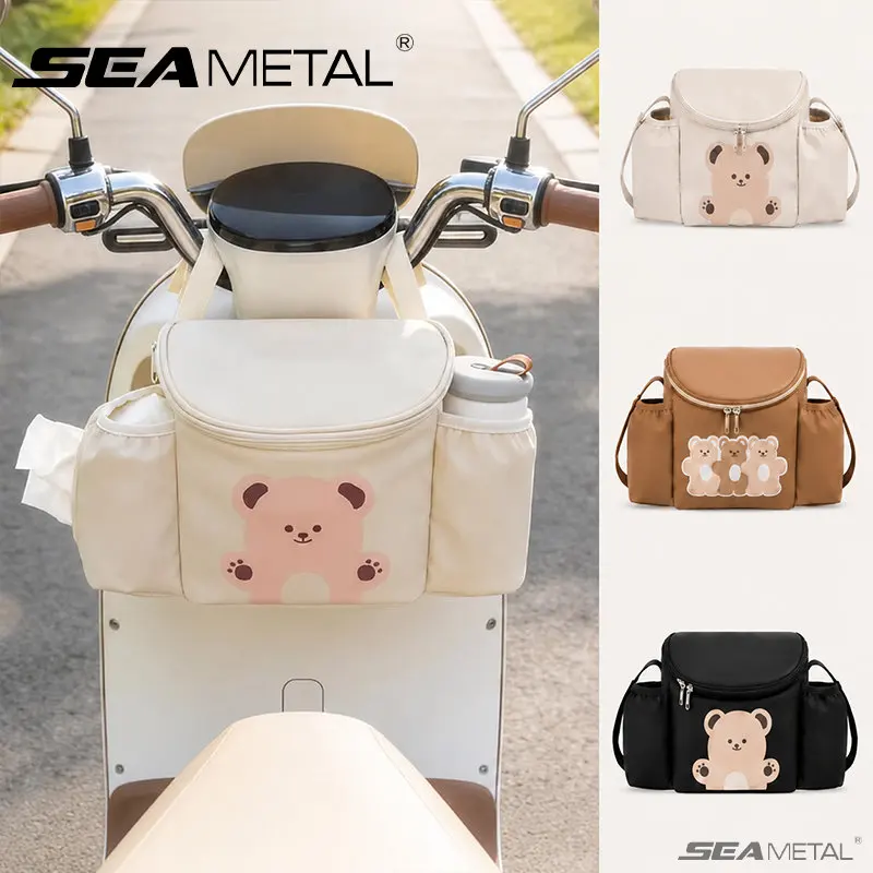 SEAMETAL Electric Bike Head Bag Universal Stroller Hanging Bag for Baby Drink Holder Diaper Bag Motorbike Handlebar Organizer