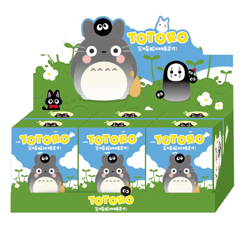 Dalam stok boneka Jepang mengenai Miyazaki hayaoo Elves boks buta Totoro Anime Figurine Desktop boneka Model untuk hadiah anak-anak