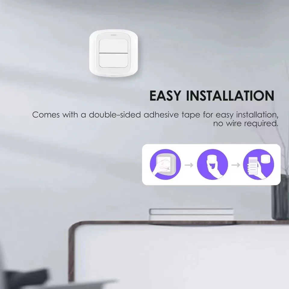 Interruptor inalámbrico de 6 escenas, controlador de botón pulsador, alimentado por batería, escenario de automatización para dispositivos Tuya, WiFi/ZigBee 2 Gang