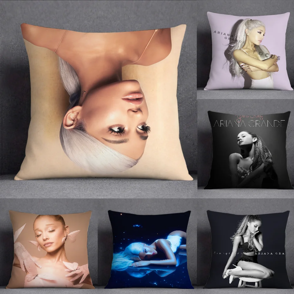 Singer A-Ariana G-Grande Cushion Cover Square Double-Sided Printing Sofa Cushion Cover Pillowcase Bedroom Bedside