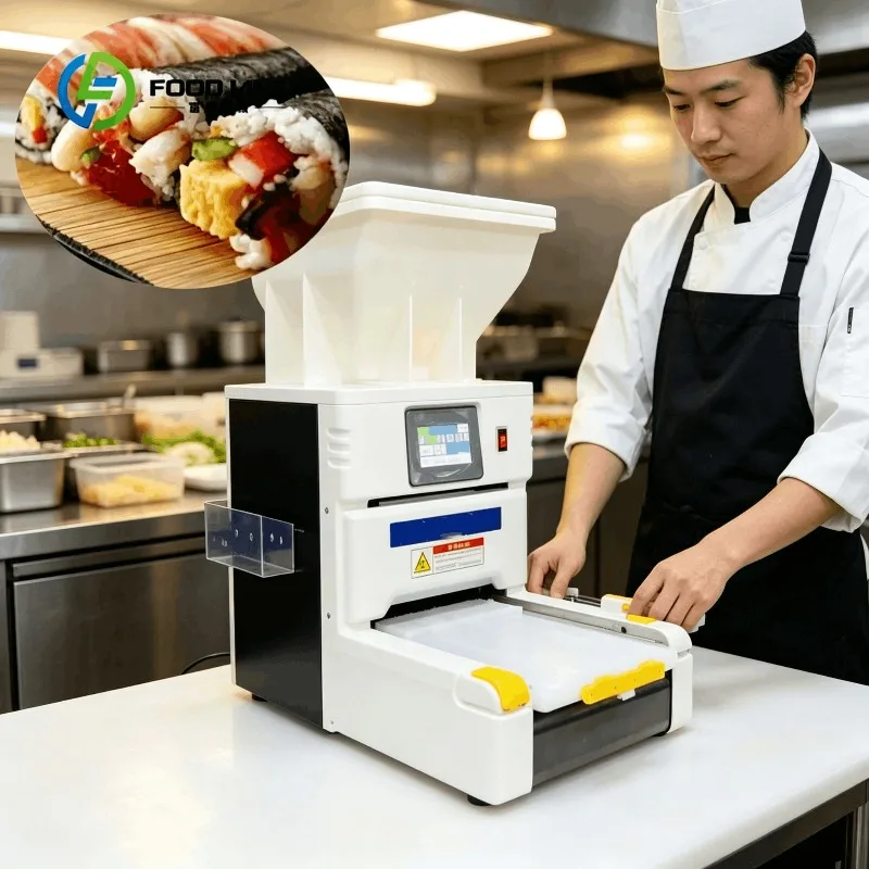 Customized automatic sushi rice sheeter sushi rice spreading machine for wholesale food business sushi production site