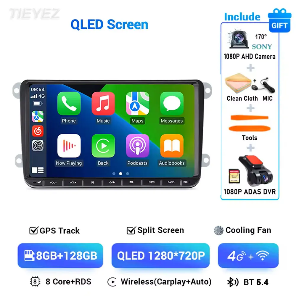 Android 15 Autoradio Speler voor VW Volkswagen Passat B6 GOLF 5 Scirocco Caddy Jetta Amarok Skoda Carplay Multimedia autoradio