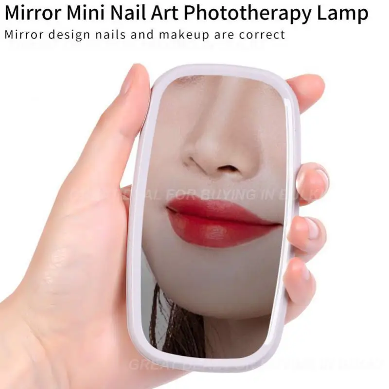 Łatwa do przenoszenia maszyna do fototerapii Uniwersalna dwufunkcyjna maszyna do fototerapii 8 W Suszarka do kleju z lustrem do makijażu i lampą do paznokci