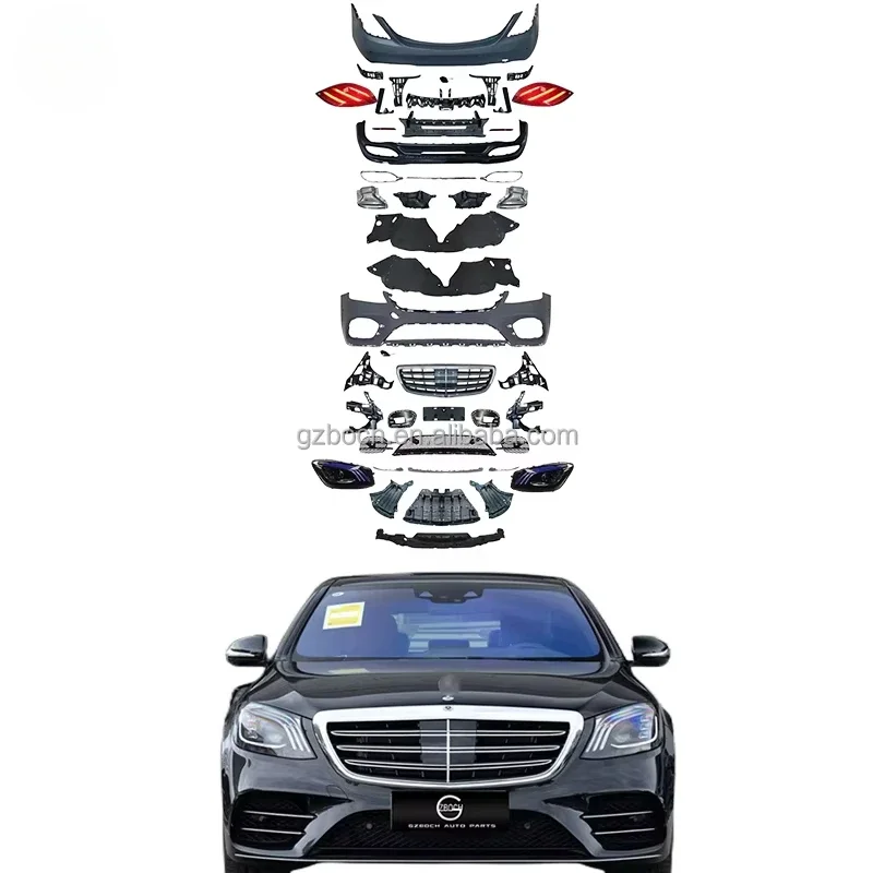 

W222 2018-2020 Bodykit for Mercedes Benz W222 S-class Upgrade S450 Body Kit Front Rear Bumper Car Grill Tips Auto Part