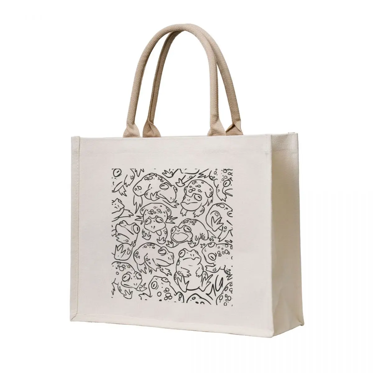 Patrón de sapo (negro) Tote Bag bolso de mano de lona el bolso de mano Shopper de mujer