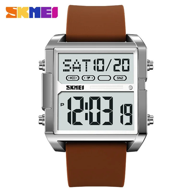 Skmei Cross-Border Foreign Trade Watch Men's Multi-Functional Electronic Watch Waterproof Luminous Square Electronic Watch Men